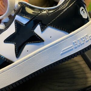 Bape Black and White Star Athletic Shoes